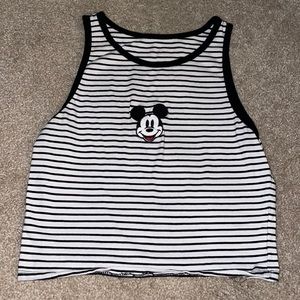Mickey Mouse embroidered crop tank top
